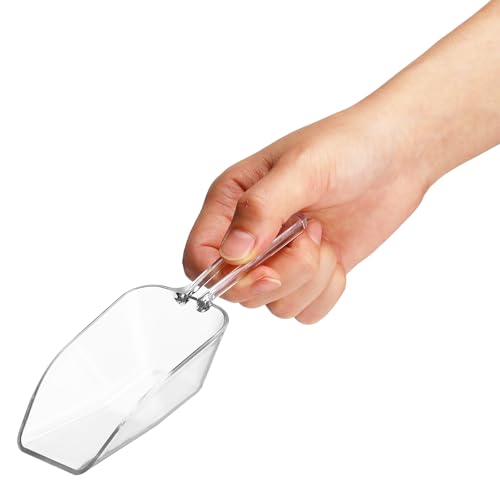 Hestya 4 Pcs Multi Purpose Clear Plastic Scoops for Candy Buffet, 6.69 Inch