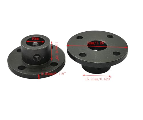 5Pcs Black 10mm Flange Shaft Couplings,Rigid Flange Guide Shaft Coupler Motor Connector Shaft Axis Fittings for DIY RC Model Motors - size: 10mm