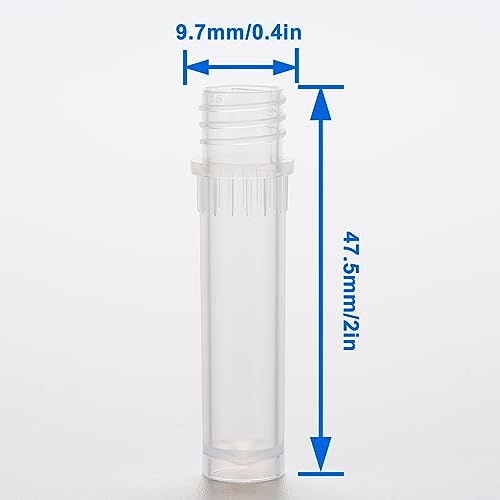 2.0ml Clear Screw Cap Microtubes, No Caps, Case of 5000 - size: 2.0ml