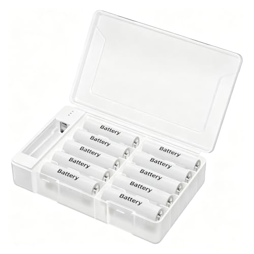 20 AA AAA Battery Storage Organizer Box Container with Tester