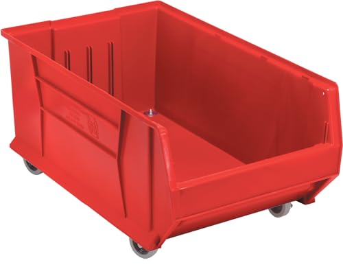 FSE 373-QUS985MOBRD Hulk 30" Container, Mobile, 29-7/8"L x 18-1/4"W x 15"H, high Impact Stackable, autoclavable up to 250°F, red