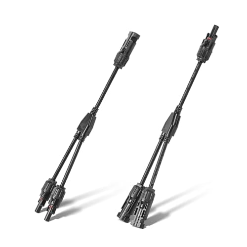 Solar Panel Connector 2 to 1 Solar Y Branch 2 Way 30A 1000V Solar Panel Splitter Y-Branch Cable Solar Panel Parallel Connectors Parallel Adapter for Solar Panel (1 Pairs) - color: 2 to 1 (1 Pairs), size: Y Branch