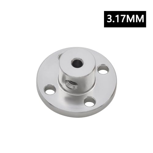 daier 4Pcs 3.17mm Aluminium Alloy Flange Coupling Connector, Rigid Guide Model Coupler Accessory, Shaft Axis Fittings for DIY RC Model Motors - size: 3.17mm