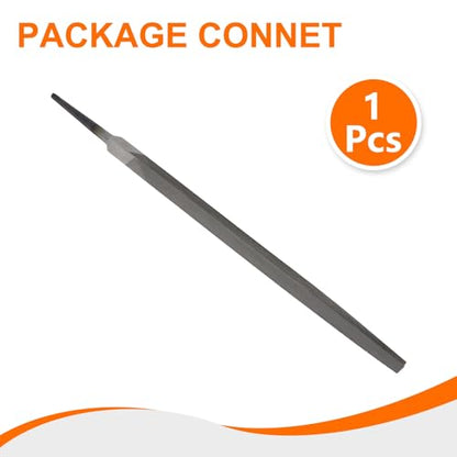 HARFINGTON Triangle Thin Teeth Cut File 12" Double Cut Teeth High Carbon Steel Hand Rasp File Without Handle for Metal Wood Deburring Removing - size: 12", style: Thin