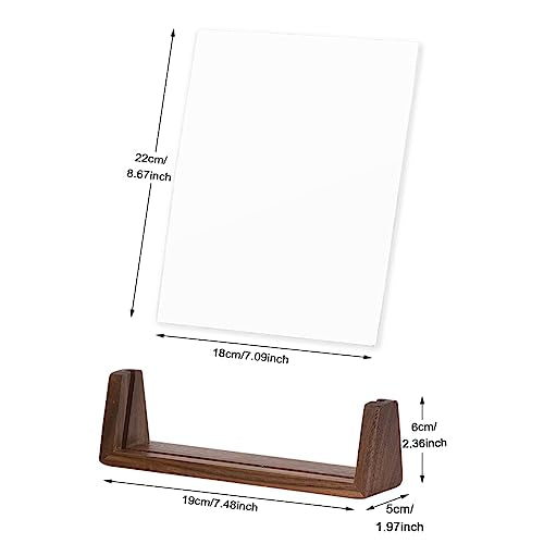 Acrylic Dry Erase Board with Walnut Wood Base, Clear Desktop Whiteboard Memo Board, Desktop Writing Note Pad, Mini Acrylic Board for Tabletop Display(Walnut Base,Acry - style: Walnut Base