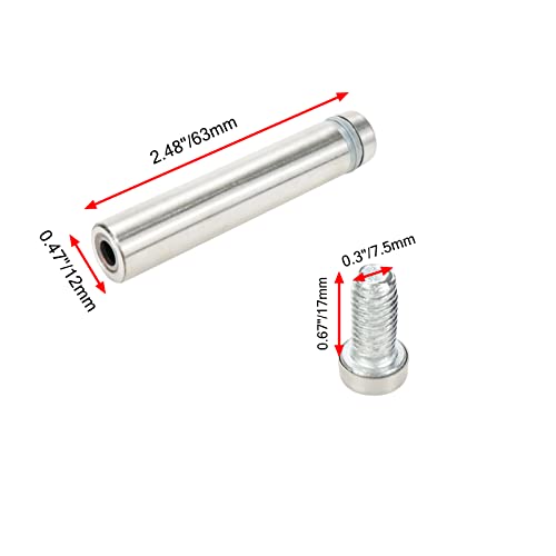 Sign Standoff Screws 0.47" Dia 2.48" Length Glass Standoff Bolts Stainless Steel 0.3" Thread Dia Advertising Screws - 12pcs - size: 0.47" Dia x 2.48" Length 12pcs