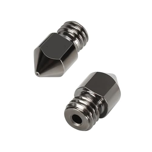 2 Pack Hardened Steel MK8 Nozzle with High Temperature Resistance Upgraded Tungsten All Metal Extruder end Nozzle for Ender 3 / Ender 3 S1, Pro, CR-10 Series 1.75mm Filamen (MK8 hardened steel, 0.4mm) - style: 0.4mm