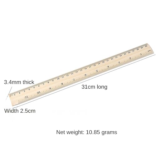 Rulers, 6, 8, 12 inch Wooden Rulers, Pack of 3