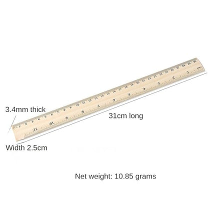 Rulers, 6, 8, 12 inch Wooden Rulers, Pack of 3