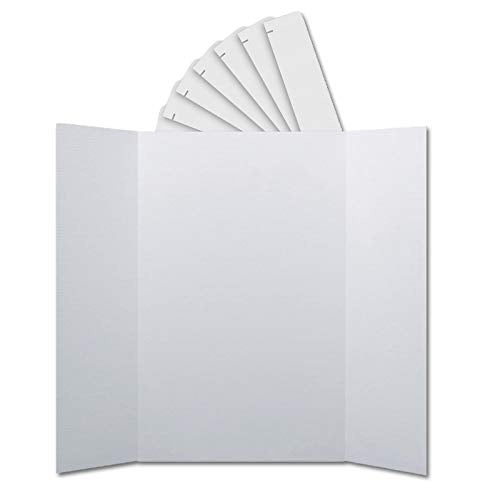 Flipside Products 36” x 48” Project Boards with Headers for Presentations, Science Fair, School Projects, Event Displays and Trifold Picture Board, Proudly Made in USA - White - 24 Pack