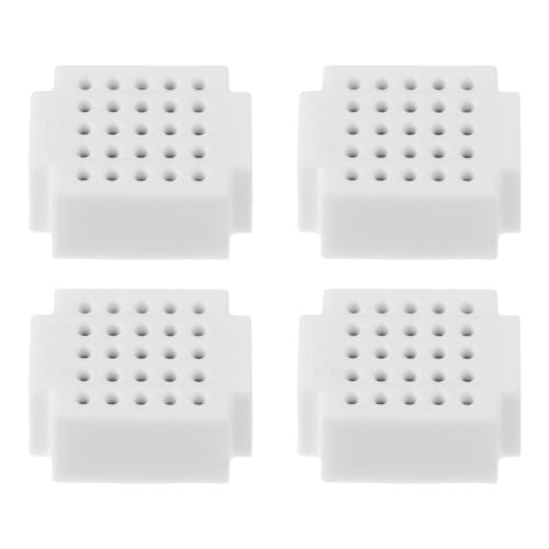 PATIKIL 4pcs Mini Breadboard, Solderless Breadboard Small Breadboard 25 Tie Points Prototype PCB Bread Board Electronics Kit Plates, ZY-25, White - color: White