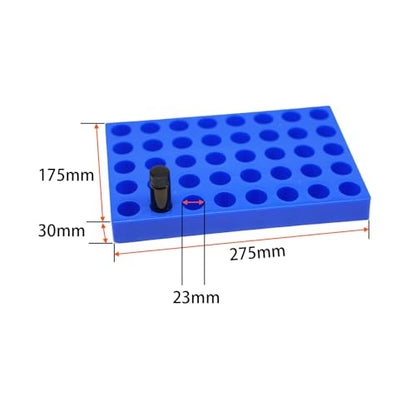 3 Pcs Vial Rack, 40 Holes for 10mL HPLC Sample Bottles, 23mm Diameter - color: Blue, size: 23mm