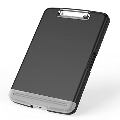 Rimilak Clipboard with Storage, 8.5 x 11'' High Capacity Clip Board, Black - color: Black