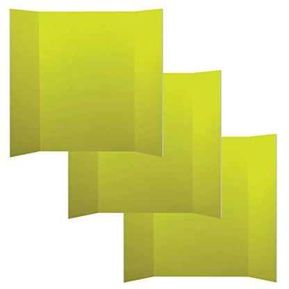 Flipside Products 36” x 48” Foam Project Boards for Presentations, Science Fair, School Projects, Event Displays and Trifold Picture Board - Yellow 3/16'' Thick - 3 Pack - color: Yellow, style: 3 Pack