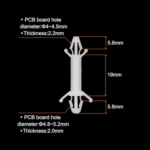 PATIKIL 60PCS PCB Board Isolation Column, Nylon Reverse Locking Circuit Board Clips Standoff Double Head Insulation Bracket Support Height 19mm /0.75" - size: 19mm /0.75"