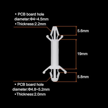 PATIKIL 60PCS PCB Board Isolation Column, Nylon Reverse Locking Circuit Board Clips Standoff Double Head Insulation Bracket Support Height 19mm /0.75" - size: 19mm /0.75"