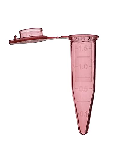 MUHWA 500 PCS Polypropylene Graduated Microcentrifuge Tubes with Snap Cap, 1.5ML Micro Test Tubes Conical Microtube Sample Vial for Laboratory (Red) - color: Red