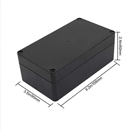 LeMotech Project Box ABS Plastic Junction Box IP65 Waterproof Electrical Boxes Universal Enclosure Black 6.2X 3.5X 2.4 inch (158x90x60mm)（Pack of 1） - color: Black (1 pack), size: 6.2" x 3.5" x 2.4"