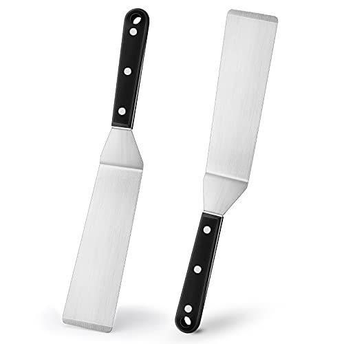 Leonyo Stainless Steel Long Narrow Metal Spatulas, 2 Pack