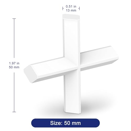 Labasics 3-Pack Cross Shape Magnetic Stir Bar Set, 50 mm PTFE-Coated White Stirring Bars for Laboratory Mixers - size: 50 mm