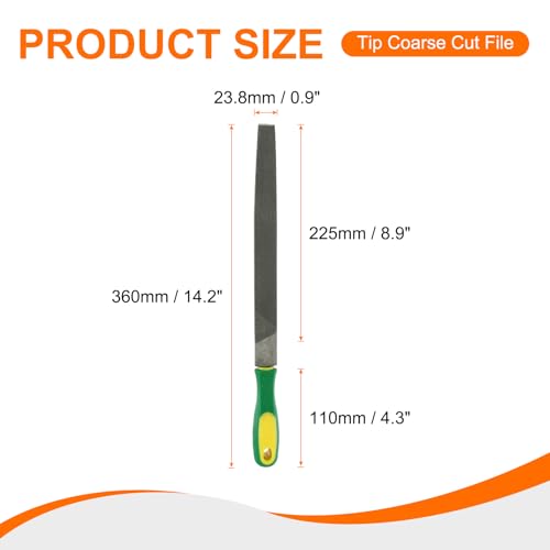 HARFINGTON Tip Coarse Cut File 10" Double Cut Teeth High Carbon Steel Hand Rasp File with Plastic Handle for Metal Wood Deburring Removing - size: 10", style: Coarse