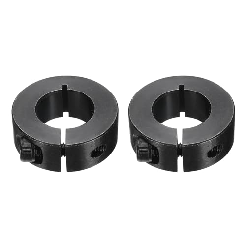 uxcell 2Pcs Single Split Shaft Collar, 22mm Bore One Piece Clamping Collar 42mm OD 15mm Thickness Black Oxide Lock Collar Clamp with Set Screws (1045 Steel) - size: 22mm x 42mm x 15mm