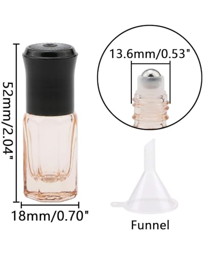 Kesell 3ml Glass Roller Bottles, 10-Pack Travel Size - color: light pink