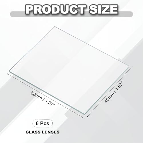 PATIKIL 40x50mm Glass Streak Plate, 6pcs Lab Glass Slides Microscope Glass Slides Optical Optically Clear Glass Slides Smooth Edges High Transparency Transparent Uniform Thickness - size: 40x50mm