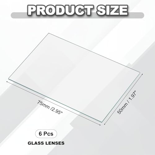 PATIKIL 50x75mm Glass Streak Plate, 6pcs Lab Glass Slides Microscope Glass Slides Optical Optically Clear Glass Slides Smooth Edges High Transparency Transparent Uniform Thickness - size: 50x75mm