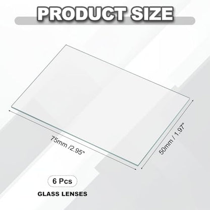 PATIKIL 50x75mm Glass Streak Plate, 6pcs Lab Glass Slides Microscope Glass Slides Optical Optically Clear Glass Slides Smooth Edges High Transparency Transparent Uniform Thickness - size: 50x75mm