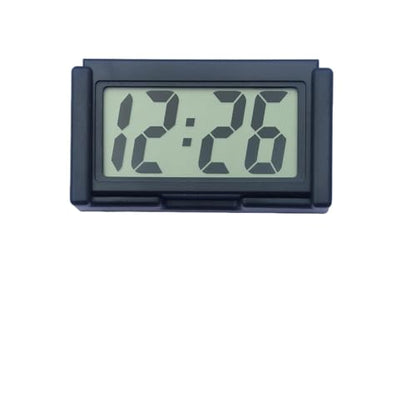 Shudyear Small Digital Clock， with Jumbo LCD Time & Day Display，Mini Automotive Small Digital Clock Battery Operated for Desktop Nightstand Pocket Car Truck Dashboard & Air Vent (1, Black) - color: Black