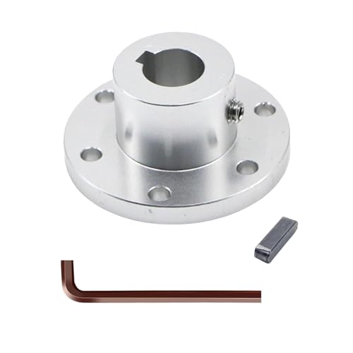 Aluminum Alloy Flange Coupling, 15 mm Inner Dia with Locking Key Slot, Flange Shaft Connector for Connecting Motor and Wheel DIY Model RC Parts (1Piece） - style: 15mm with Keyway
