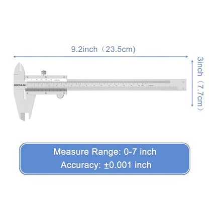 HDLNKAK Vernier Caliper 0.001"with Micrometer 0.001", Stainless Steel Ruler