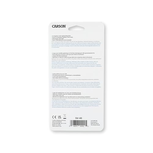 Carson Illuminated LED Lighted 4x Hand Held 3.0'' Aspheric Magnifier (SV-40)