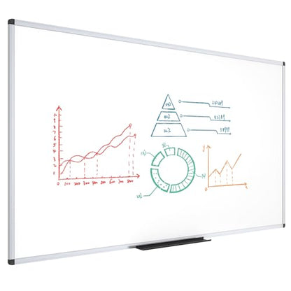 VIZ-PRO Dry Erase Board/Magnetic Whiteboard, 72 x 48 Inches, Large Wall Mounted Board for School Office and Home 6' x 4' - size: 72"W x 48"H