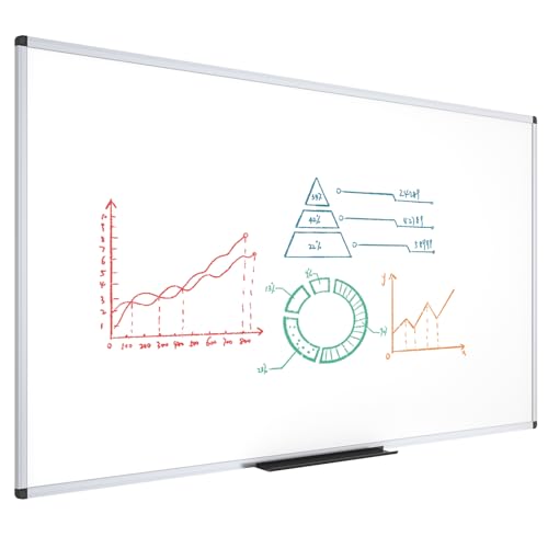 VIZ-PRO Dry Erase Board/Magnetic Whiteboard, 96 x 48 Inches, Large Wall Mounted Board for School Office and Home 8' x 4' - size: 96"W x 48"H