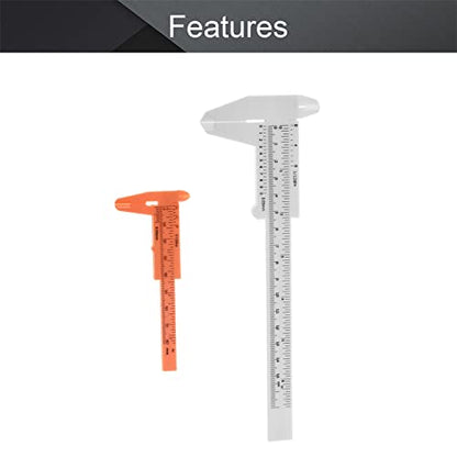 Utoolmart Vernier Caliper Set, Double Scale, Plastic Measuring Tool for Precision Measurements Outside Inside Depth 1 Pcs - size: 80/150mm White