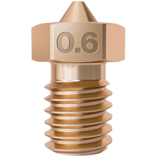 0.60mm E3D V6 Nozzle 3D Printer Nozzle for Prusa Nozzle, Anycubic Kobra, FLSun, & Raise3D - 0.6 mm 3D Printer Nozzle for MK3, Mini, V2, Plus, Neo, Max, S1 Kit Nozzles - size: 0.60mm, style: V6