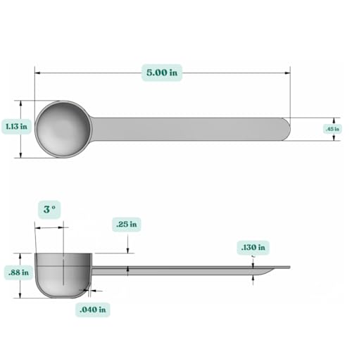2 Teaspoon (2/3 Tablespoon | 10 mL) Long Handle Rounded Scoop for Coffee, Protein Powder, Pet Food, Spices, Grains, Dry Goods – Food-Grade BPA-Free (Pack of 25) - size: 10 mL | 2 Teaspoon