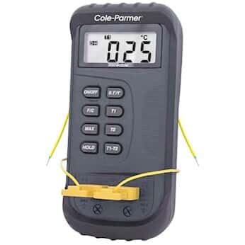 Traceable Two-Channel Type K Thermocouple Thermometer with Offset
