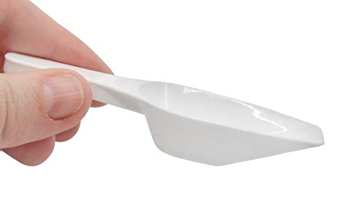 EISCO 12PK Scoops, 10ml (0.3oz) - Polypropylene Plastic - Flat Bottom - Excellent for Measuring & Weighing - Autoclavable
