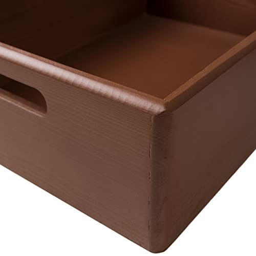 Creative Deco XL Brown Wooden Crate Nesting Crate Handles - color: Brown, size: XL