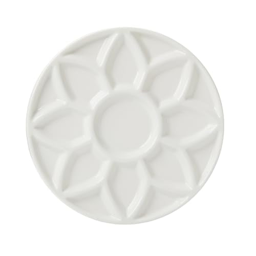 17-Well Paint Palette Porcelain Paint Palette Ceramic Tray Artist Watercolor Mixing Palette for Acrylic Oil Painting, Watercolor, Gouache Painting, Round - color: 17 Wells