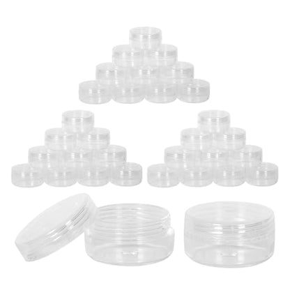 30 Pcs Clear Round Acrylic Jars,5g/5ml Empty Cosmetic Sample Containers, with lid, Capacity for Makeup, Lotion, Cream, Ointments, Eye Shadow, Rhinestone, Samples, Pot, Travel Storage (30)