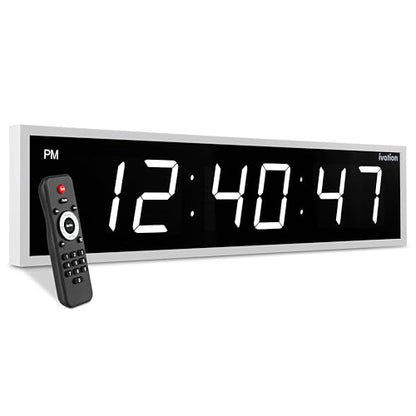 Ivation Oversized Digital Wall Clock with Large LED Display & Timer, 36" - color: White, size: 36" Inch