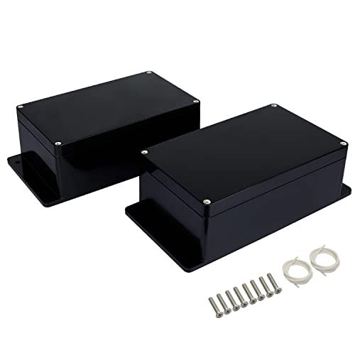 Junction Box IP65 Waterproof Dustproof ABS Plastic Universal Electric Project Enclosure with Fixed Ear Black 7.9x4.7x3.0 inch (2pc) - size: 7.9"x4.7"x3.0"(2 pack)