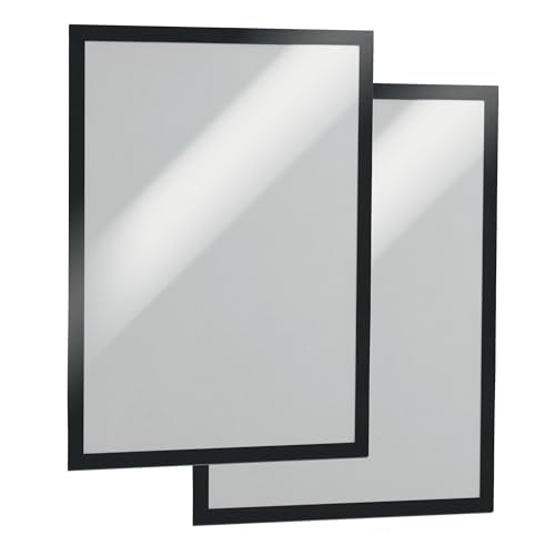 Durable Duraframe Business & Store Self Adhesive Magnetic Sign Holder in Tabloid-Size 11" x 17" Inches - Black Frame - Pack of 4 - color: Black, size: Tabloid, 11" x 17" (Pack of 2)
