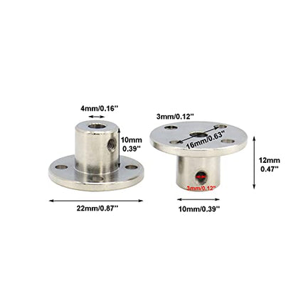 4Pcs 4mm Rigid Flange Shaft Coupling Motor Guide Shaft Coupler Connector - color: 4mm