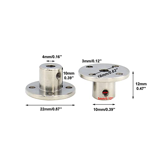 4Pcs 4mm Rigid Flange Shaft Coupling Motor Guide Shaft Coupler Connector - color: 4mm