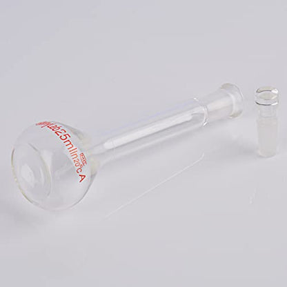 stonylab Glass Volumetric Flask Class A with Glass Stopper, Borosilicate Glass Heavy Wall Volumetric Flask Tolerance ±0.03 ml, 25 ml - size: 25 ml